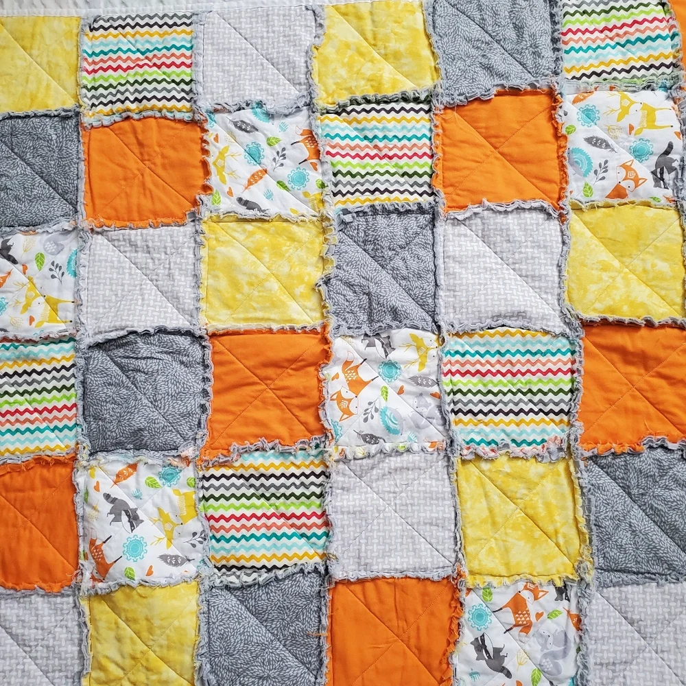 New Homemade Colorful Baby Boy Rag Quilt
